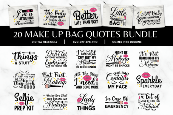 Download 20 Makeup Bag Quotes Bundle - Premium Bundle